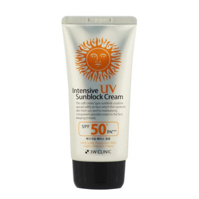 3w clinic intensive Uv sunblock cream spf50 Pa+++ 70ml Price In Bangladesh